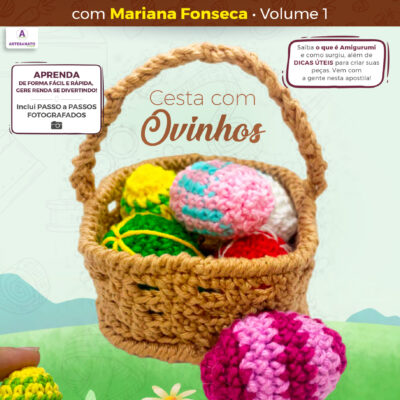 Apostila Digital – AMIGURUMI In Casa com Mariana Fonseca – Cesta com Ovinhos