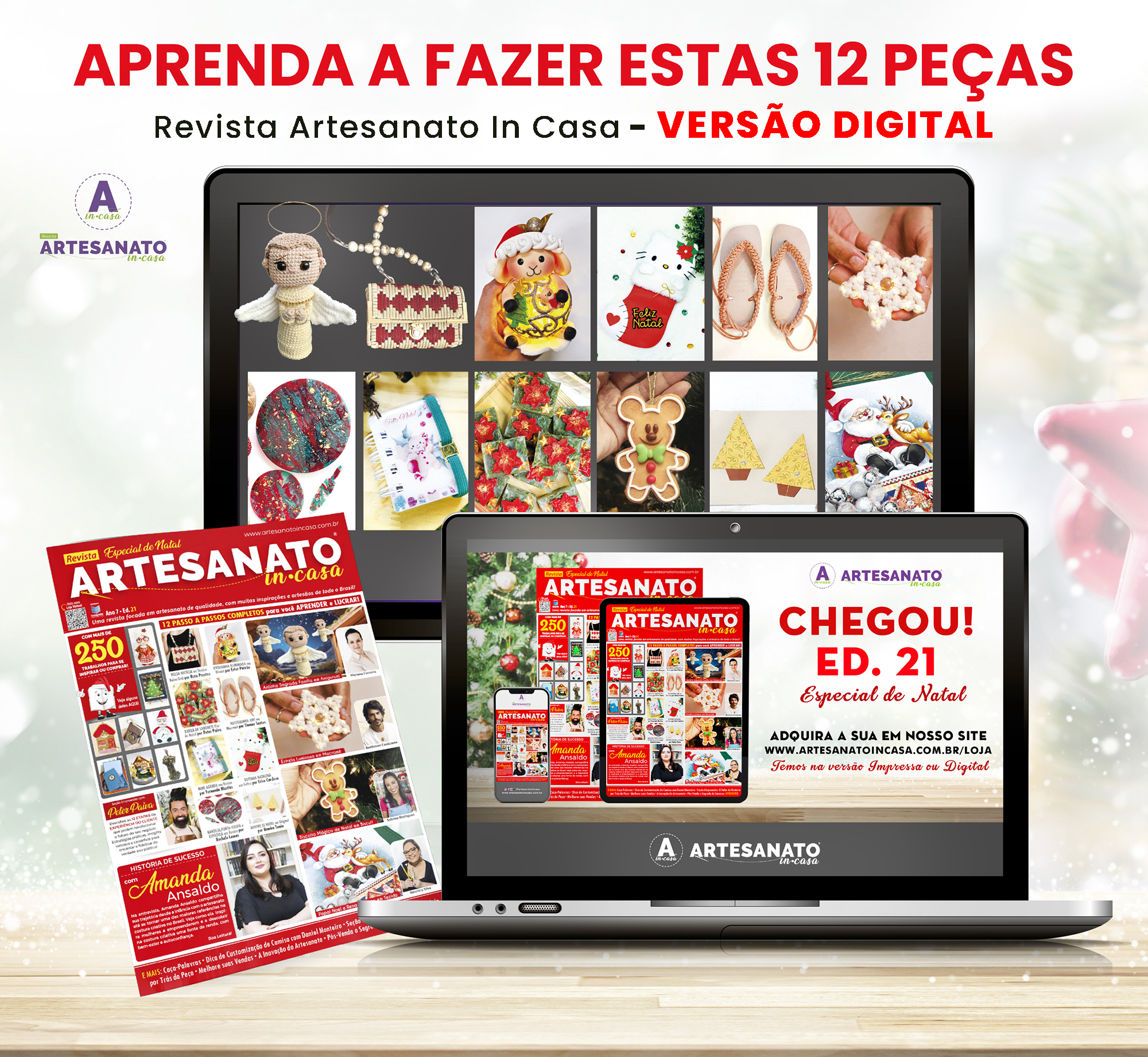Revista Artesanato In Casa Ed. 21 – Especial de Natal - VERSÃO DIGITAL + BRINDE